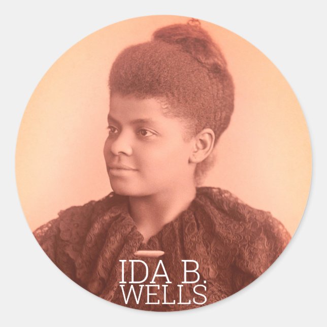 Redonda Ida B. Wells Classic Round Pegatina (Anverso)