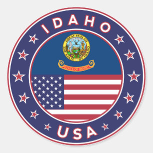 Redonda Idaho, Estados Unidos, Idaho pegatina