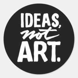 Redonda Ideas, no Art. Classic Round Pegatina (negro)