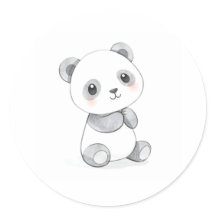 Ilustracion acuático Cute Baby Panda Pegatina