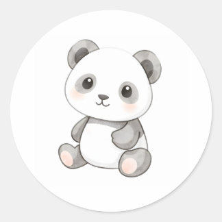Redonda Ilustracion acuático Cute Baby Panda Pegatina