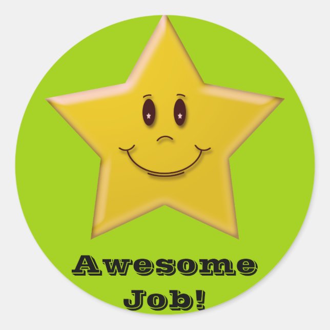 Redonda ¡Impresionante Trabajo! Pegatina (Anverso)
