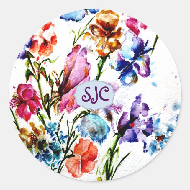 REDONDA IMPRESIONES DE PAPA DE PUPPY | PEGATINA DE ROUND (Anverso)