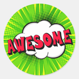 Redonda Increíble libro de historietas pop Pegatina de art