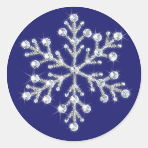 Redonda Indigo Pegatina de copo de nieve Crystal