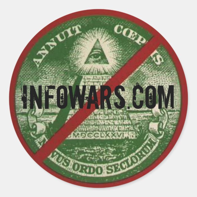 Redonda INFOWARS.com Pegatina (Anverso)