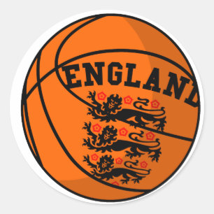 Redonda Inglaterra Tres Leones Pegatina de Baloncesto