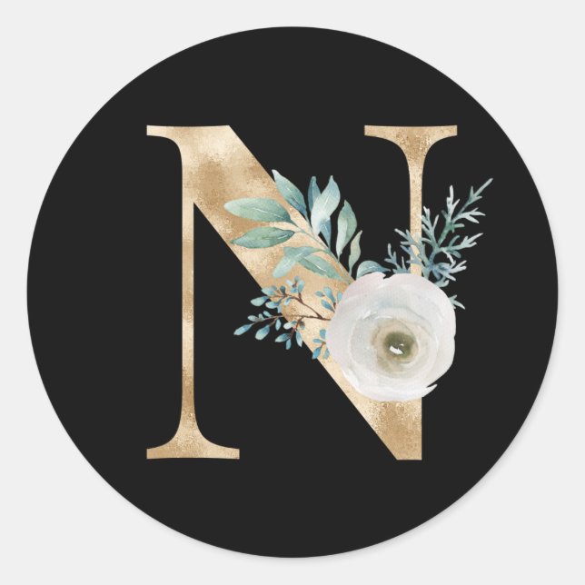 Redonda iniciales de vacaciones de invierno pegatina letra (Anverso)