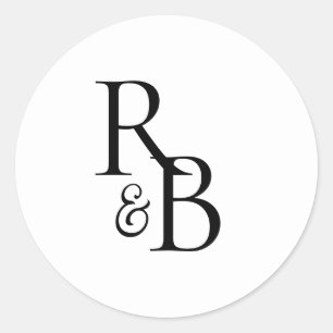Redonda Iniciales Pegatina de sellado de Boda de sobres mo