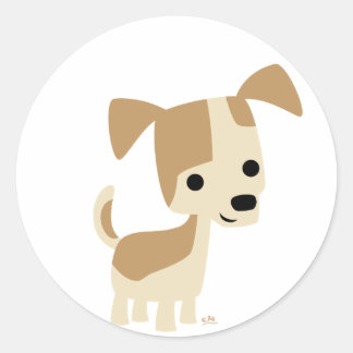 Redonda Inquisitivo pegatina personalizado de perros