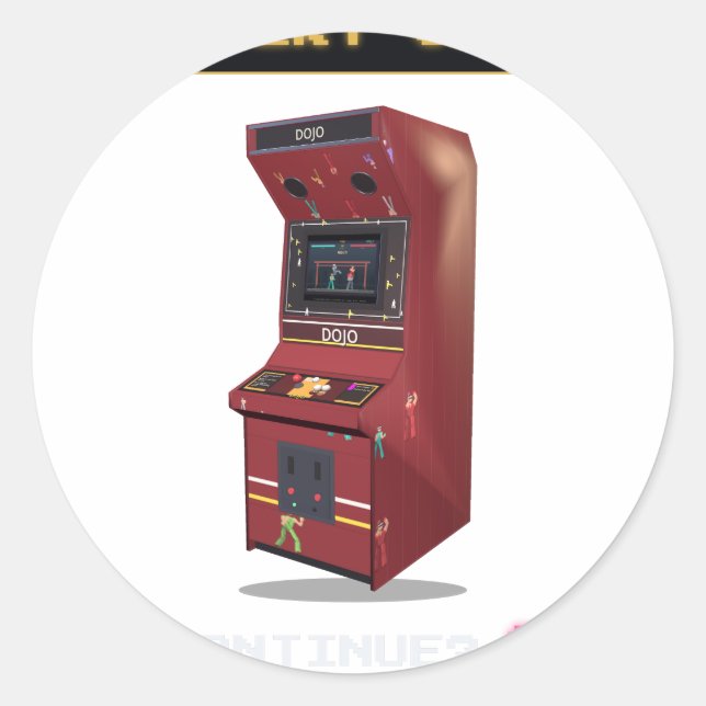 Redonda Insertar moneda - Pegatina Arcadeous (Anverso)