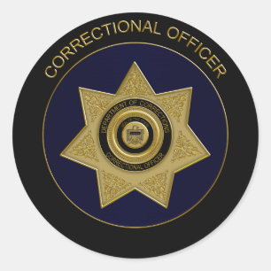 Redonda Insignia de funcionario correccional, Pegatina de 