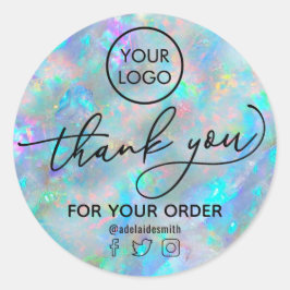 Redonda inspirado en opal gracias pegatina circular clásic