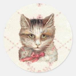 Redonda Intenso Kitty bonito rosa Pegatina redondo Victori