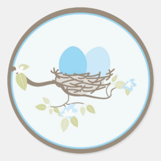 Redonda Invitación al bebé o Pegatina favorito - Huevos ge