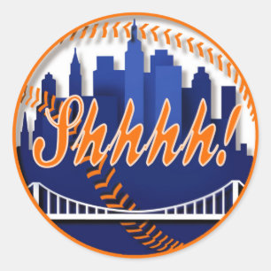 Redonda Invitación de Shhh pegatina para el béisbol