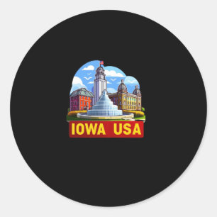 Redonda Iowa En Pegatina De Eeuu