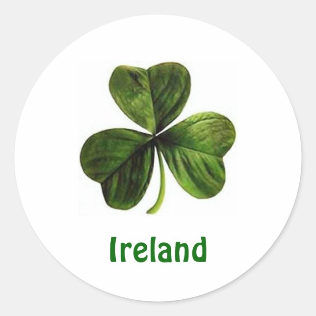 Redonda Ireland Shamrock - Pegatina (Anverso)