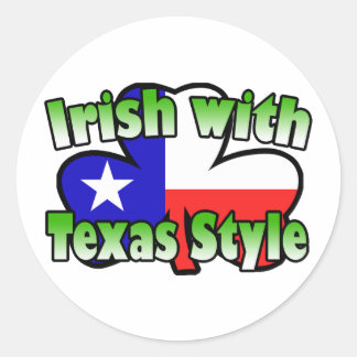 Redonda Irlandés con el pegatina del estilo de Tejas