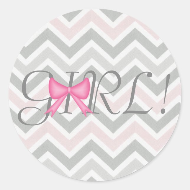 Redonda It's a Girl! Pegatina temática de Bow (Anverso)