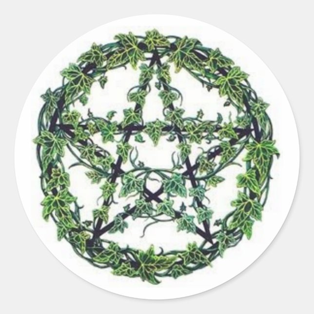 Redonda Ivy Pentacle Pegatina (Anverso)