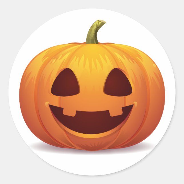 Redonda jack-o-lantern Halloween Pumpkin Classic Pegatina (Anverso)