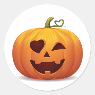Redonda jack-o-lantern Halloween Pumpkin Classic Pegatina