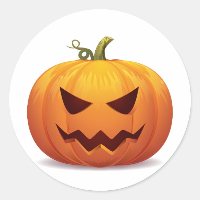 Redonda jack-o-lantern Halloween Pumpkin Classic Pegatina (Anverso)