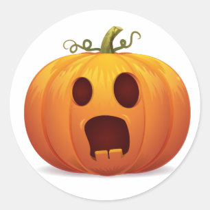 Redonda jack-o-lantern Halloween Pumpkin Classic Pegatina