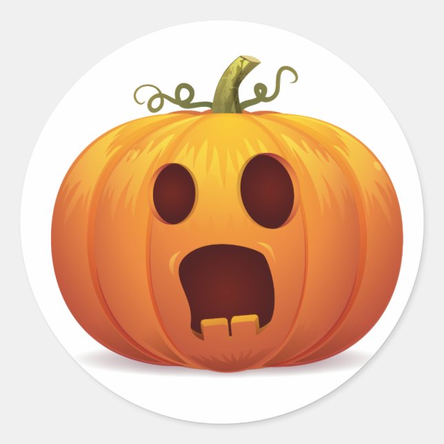 Redonda jack-o-lantern Halloween Pumpkin Classic Pegatina (Anverso)