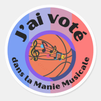 Redonda ¡J'ai voté! Pegatina Genérico Manie Musicale