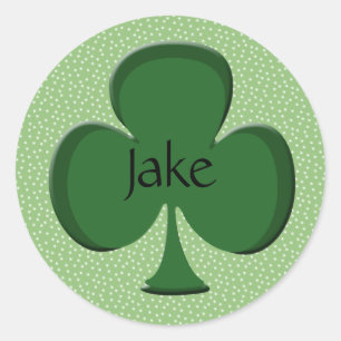Redonda Jake Lucky Irish Shamrock Pegatina