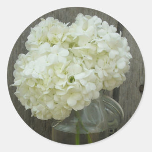 Redonda Jar Of Hydrangeas & Barnwood Pegatina