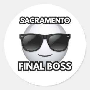 Redonda Jefe final de Sacramento California Pegatina genia