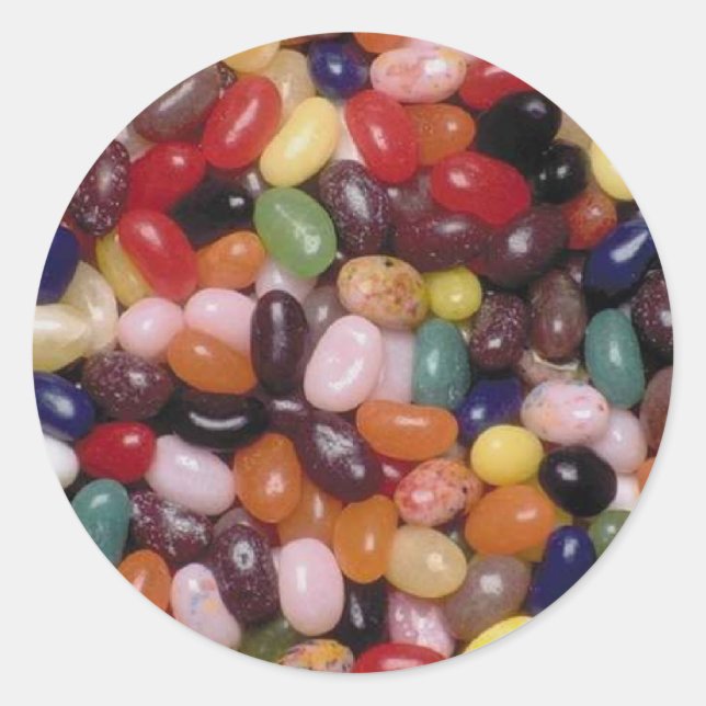 Redonda Jelly Bean Pegatina (Anverso)