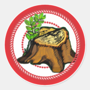 Redonda Jesse Tree Stump Pegatina