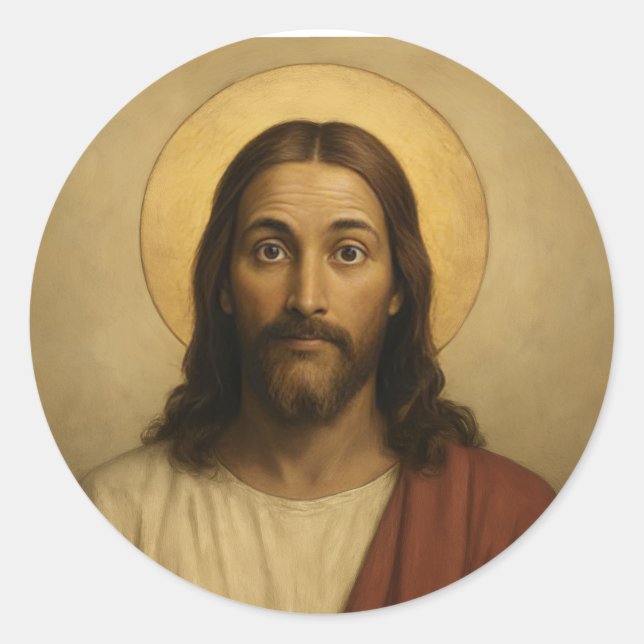 Redonda Jesús pegatina (Anverso)