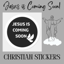 Jesús viene pronto _dove Pegatina redondo clásico