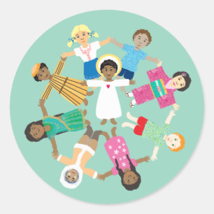 Redonda Jesús y el Pegatina infantil