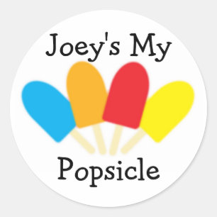 Redonda Joey es mi Pegatina popsicle