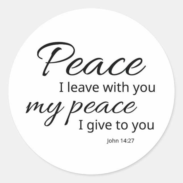 Redonda John 14:27 Pegatina | Paz les dejo a ustedes (Anverso)