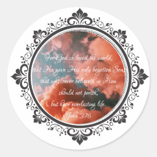 Redonda John 3:16 Classic Round Pegatina