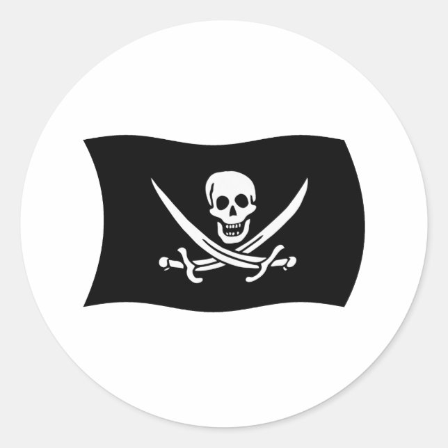 Redonda John Rackham Flag Pegatina (Anverso)