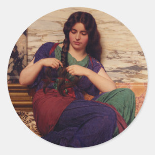 Redonda John William Godward Classic Round Pegatina