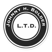 Johnny H. Bolder Round Pegatina