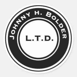 Redonda Johnny H. Bolder Round Pegatina