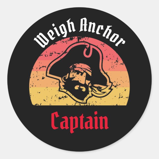 Redonda Jolly Roger Classic Round Pegatina (Anverso)