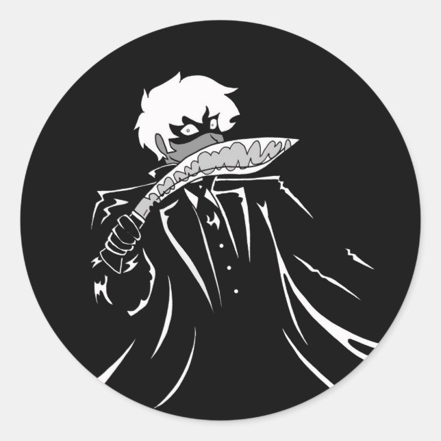 Redonda Jonathan Harker, el Pegatina Criptico de Kukri (Anverso)