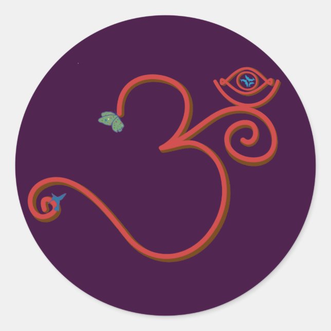 Redonda Joy Om Pegatina (Anverso)