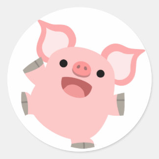 Redonda Joyous Personalizado Pig Pegatina